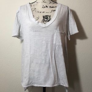 Free people v-neck white tee